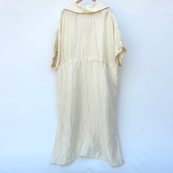 Hope Stockholm Plaza Linen Maxi Dress Scandinavian Ecru Cream Oversized 34 - Picture 11 of 13